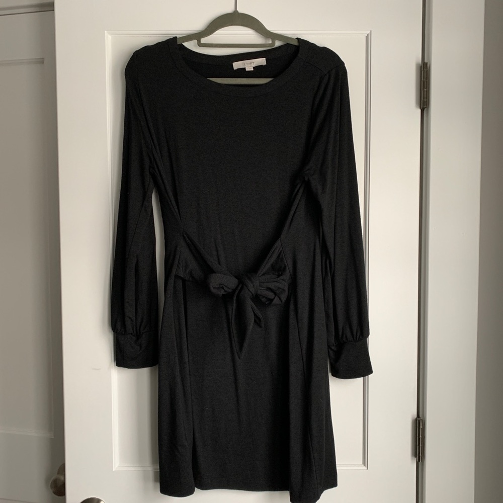 Black Loft Sweater Dress with Tie at Wasit